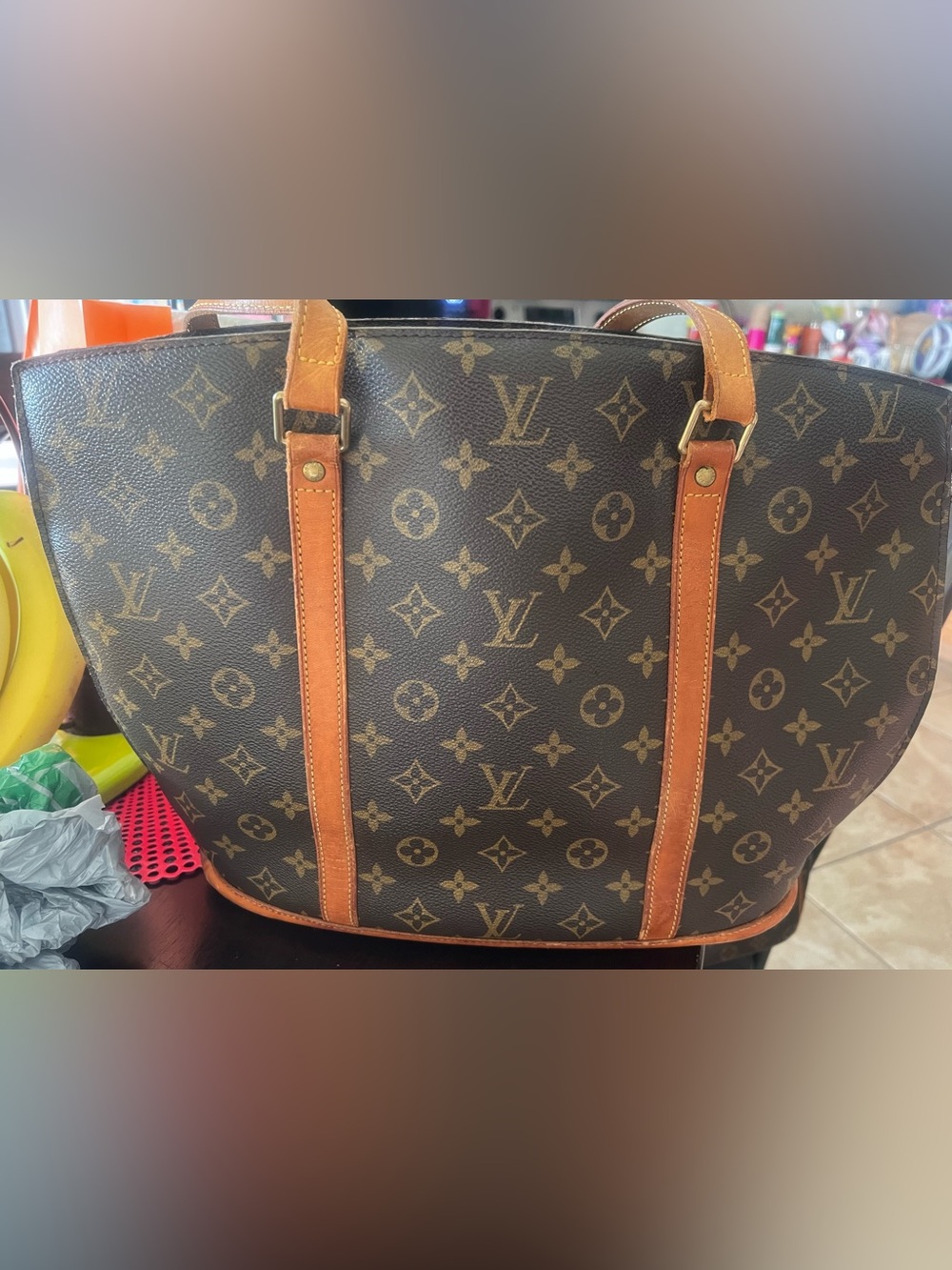 Louis Vuitton Monogram Canvas Tote with Natural Vachetta Trim